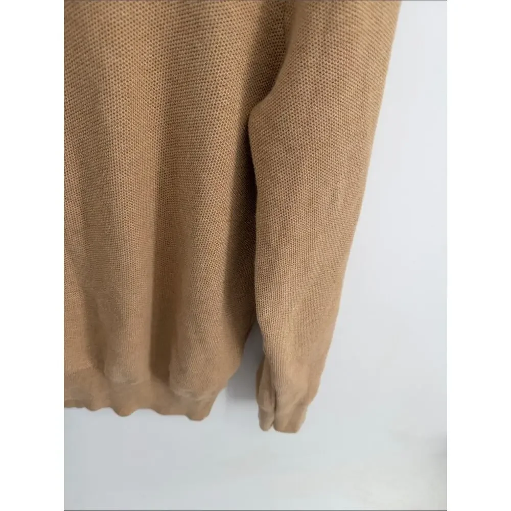 Polo Ralph Lauren 100% cotton mesh-knit mock neck 1/4 zip pullover sweater NWOT
